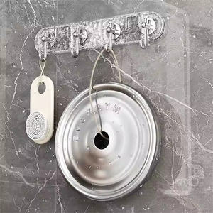 Porte-serviettes mural classique personnalisé pour salle de bain, sans perçage ni traces, en plastique robuste, design multifonctionnel - Product Image 3