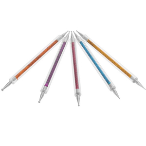 Lot de 5 stylos à double tête pour nail art, avec paillettes, pour la décoration florale, outils de perçage en plastique et métal - Product Image 2