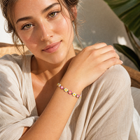 6 Buah Grosir Gelang Bunga Manik-Manik Buatan Tangan Gaya Boho untuk Wanita Perhiasan Manik-Manik Buatan Tangan Perhiasan Fashion Boho