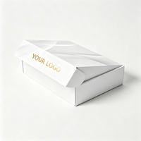 Boîte d'emballage en carton ondulé blanc cassé avec logo gaufré en feuille d'or pour les produits de soin des cils, de maquillage et de beauté