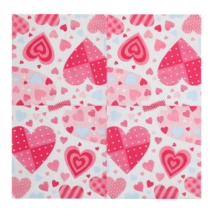 Printed Paper Napkins 33x33cm Romantic Heart Design Valentine'S Day Party Decorations Disposable Tableware - Product Image 5