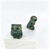Figurine de hibou rustique antique en fonte, statue d'animal rétro, finition patinée, ornement décoratif en métal pour table, étagère, jardin
