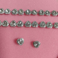 Ensemble de bijoux de luxe en zircon de la série Angel avec collier, bracelet et boucles d'oreilles, livré avec boîte, adapté à toutes sortes de fêtes