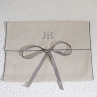 Sac Pochette Cache-Poussière Personnalisé Imprimé Logo Coton Sergé Gris pour Cheveux, Perruques, Sacs à Main, Vêtements et Sous-Vêtements