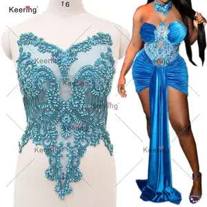 Abito da sposa Sexy da spiaggia corpetto trasparente con applicazioni di pizzo abito da sposa con scollo a V abito da sposa abiti da sposa WDP-295 - Product Image 1