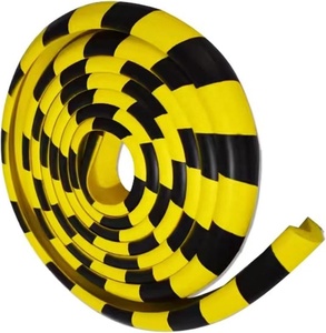 Protections d'angle en caoutchouc NBR de qualité industrielle en forme de L, 5 m, jaune et noir, anti-collision, tampons d'angle autocollants en mousse, pare-chocs de sécurité - Product Image 1
