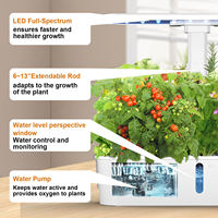 Système de jardinage hydroponique intelligent d'intérieur 24W, 12 pods, lumière de croissance LED, réservoir d'eau de 3,3 L, commande tactile, kit de culture électronique