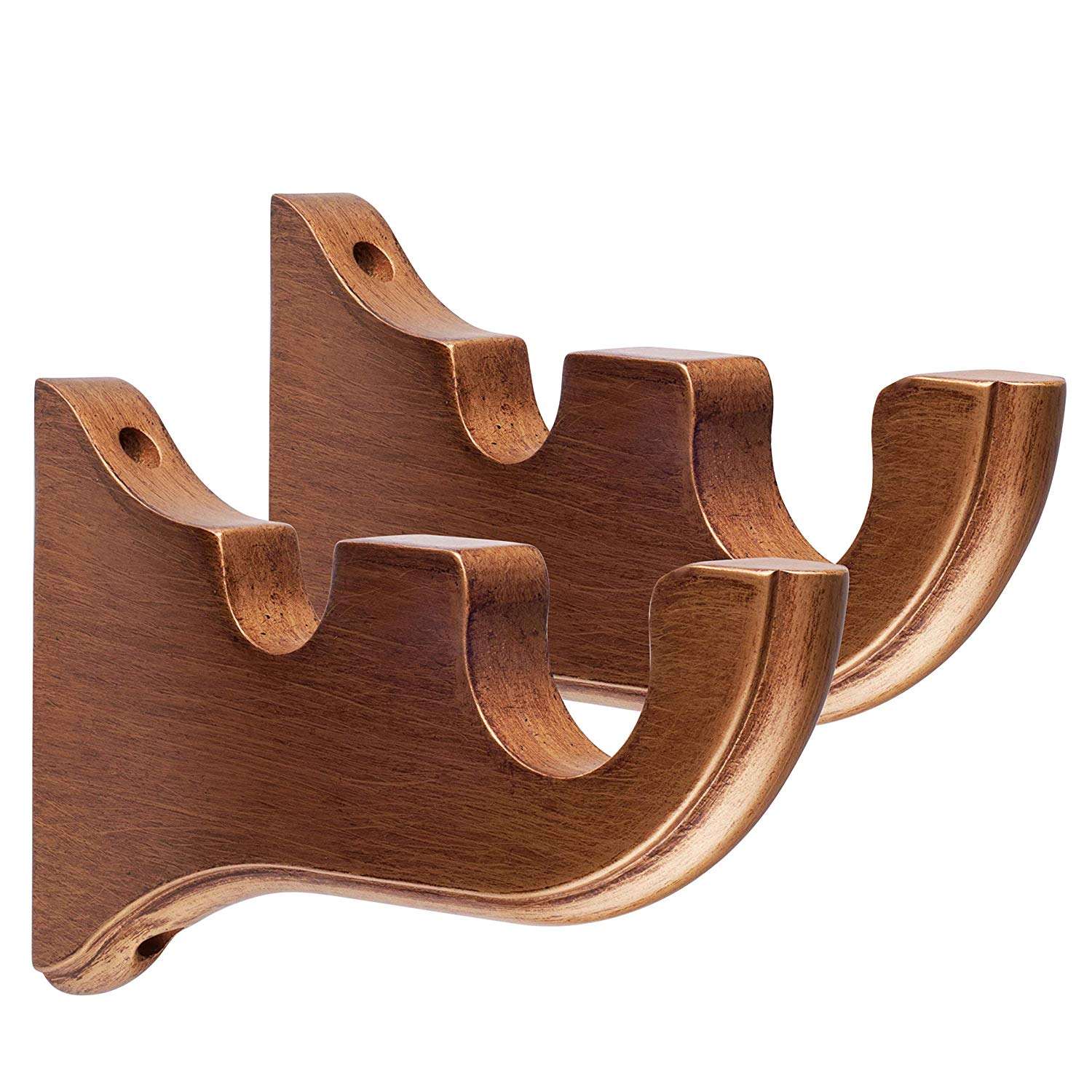 35mm Decorative Wall Mounted Heavy Duty Double Wooden Curtain Rod Bracket, image size:1500x1500