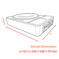 Subwoofer actif fin de 10 pouces à installer sous le siège, 120W RMS, bobine simple en aluminium, haut-parleur de basses mono pour voiture, apparence personnalisée, vente en gros