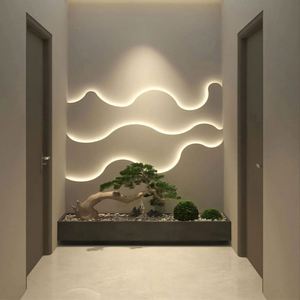 Meubles d'entrée modernes en bois, décoration murale d'entrée, décoration de hall d'entrée - Product Image 1