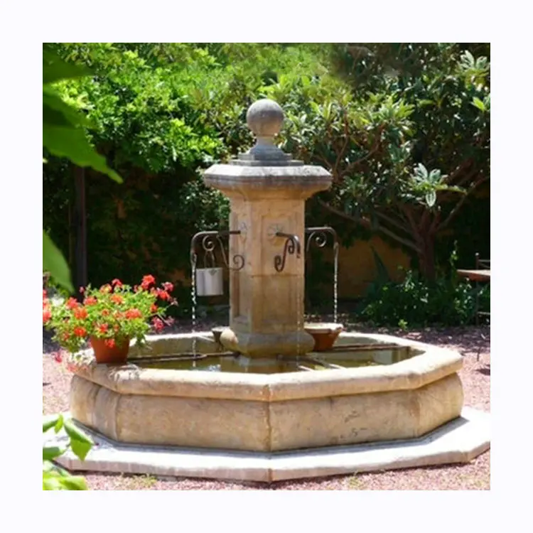 Home Decor Schöne Französisch Stil Antike Kalkstein Marmor Garten Wasser Brunnen Für Verkauf