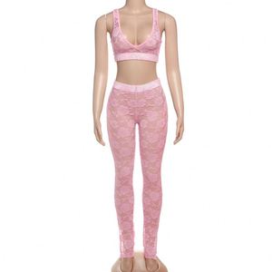 Nuovi arrivi 2025 <span class=keywords><strong>Boutique</strong></span> Set di pantaloni di pizzo Sexy a due pezzi da <span class=keywords><strong>donna</strong></span> di buona qualità - Product Image 4