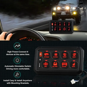 Panneau d'interrupteur universel 12v 8 Gang RVB Lumières Contrôle marche-arrêt Relais de puissance électronique Rétroéclairage LED pour voitures SUV CAMPER RV MARINE - Product Image 5