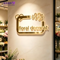 Lettres LED 3D en acier inoxydable sur mesure de haute qualité avec éclairage halo inversé, logo mural commercial, décoration intérieure pour entreprises