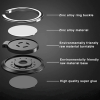 Soporte Magnético Universal de Lujo para Teléfono Móvil, Anillo Giratorio, Agarre Trasero Adhesivo, Compatible con Todos los Teléfonos Móviles