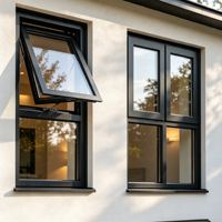Fenêtre à auvent en aluminium à rupture de pont thermique HUACAI, vente directe usine, pour extérieur d'appartement et de maison en immeuble de grande hauteur