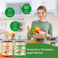 Compléments alimentaires en bonbons gélifiés aux fruits et légumes super verts 100% naturels, marque privée OEM, avec vitamines et minéraux