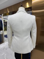 Costume de smoking de luxe 3 pièces pour homme en laine, coupe ajustée, style américain, pour affaires et mariage (veste, pantalon, gilet)