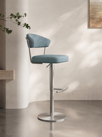 Tabouret de bar pivotant en velours et acier inoxydable, style minimaliste italien, réglable en hauteur, pour la maison, la salle à manger ou le salon