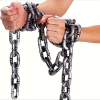 Nouveautés : Accessoires de Cosplay de Gardien de Prison pour Décoration d'Halloween, Menottes et Liens Simulés en Plastique pour Spectacles