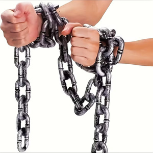 Decoración de Terror para Halloween, Accesorios de Cosplay de Guardia Prisionero, Esposas y Grilletes de Plástico Simulados, NUEVAS LLEGADAS, para Actuaciones - Product Image 1