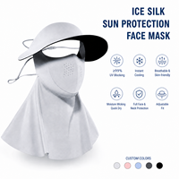 Masque facial anti-UV en soie glacée, style long, pour sports de plein air, cyclisme, pêche, avec bonnet intégré et effet rafraîchissant