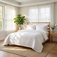 Parure de draps d'hôtel de luxe 5 étoiles de bonne qualité, blanc uni, 400TC, 100% coton pur, écologique, personnalisable