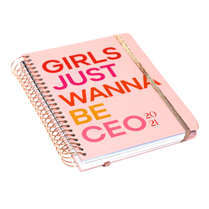 Cuaderno de impresión personalizado, papel de aluminio de oro rosa, anillo de alambre espiral, diario de cubierta dura, planificador diario semanal mensual para <span class=keywords><strong>2022</strong></span> - Product Image 4