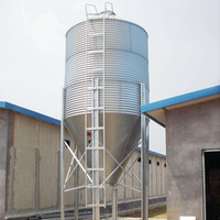 Silo de stockage de céréales en tôle d'acier galvanisé à chaud de 20 tonnes prix du silo d'alimentation de poulet