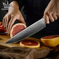 Ensemble de couteaux de cuisine professionnels Santoku Kiritsuke Nakiri, manche en coquille d'ormeau en acier damas, 5 pièces