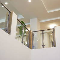 Rampe de balcon moderne en acier inoxydable carré, PVC, verre trempé, pour escalier intérieur, hôtel, bureau, sécurité, résistant à l'eau