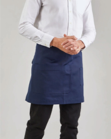 Tablier de cuisine noir en coton pour adulte 2026, demi-tablier avec 2 poches, pour chef, grillades, serveuse, tablier de bar en jean personnalisable avec logo