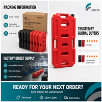 LINDA Conteneur de carburant portable 20L à double verrouillage en HDPE Rouge Noir Kaki Vert Certifié CE/EPA En stock pour SUV Pickup ATV UTV 4x4
