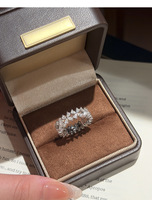 Bague d'éternité en moissanite florale de 7 mm pour femme, en argent S925, couleur D, entièrement en moissanite, bande empilable, bijoux pour mariage et anniversaire