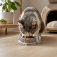 Bol pour chat en PET transparent jetable personnalisé - Sans BPA, qualité alimentaire, sans lavage, plateau d'alimentation pour animaux de compagnie