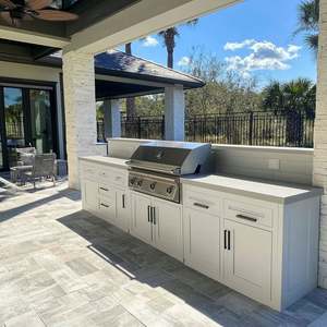 Meuble de rangement ouvert en aggloméré pour cuisine moderne, buffet, armoire latérale, cuisine ouverte, restaurant pour extérieur - Product Image 3