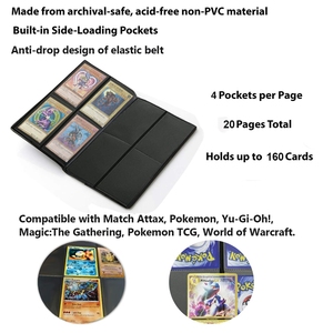 Carpeta de tarjetas de álbum de colección de tarjetas coleccionables de cuero Pu con cremallera de 4 bolsillos para Álbum de tarjetas Yugioh Poke Mon Toploader - Product Image 2