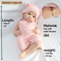19 Zoll Simulierte Puppen Baby Neugeborenen-Puppe mit Offenen Augen Realistische Vollsilikon-Babypuppe