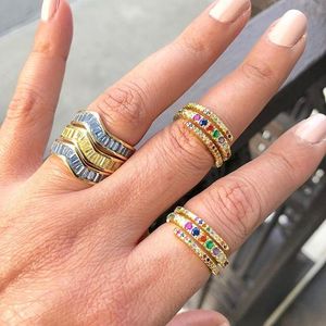 แหวน<span class=keywords><strong>งู</strong></span>ชุบทองสำหรับผู้หญิงหลายพันรอบประดับด้วยเพทายลูกบาศก์หลาก<span class=keywords><strong>สี</strong></span><span class=keywords><strong>รุ้ง</strong></span>เครื่องประดับแฟชั่น - Product Image 2