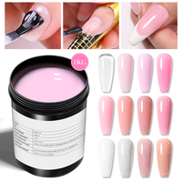 BORN PRETTY 1KG Gel UV Constructeur d'Extensions d'Ongles Sans Brûlure EU Sans Chaleur Sans TPO Sans HEMA Gel Dur Transparent Effet Gelée pour Ongles en Gros