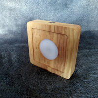 Veilleuse LED rechargeable, support de lampe en bois carré, socle en bois massif, luminaires de décoration artistique pour atmosphère de bureau 5V