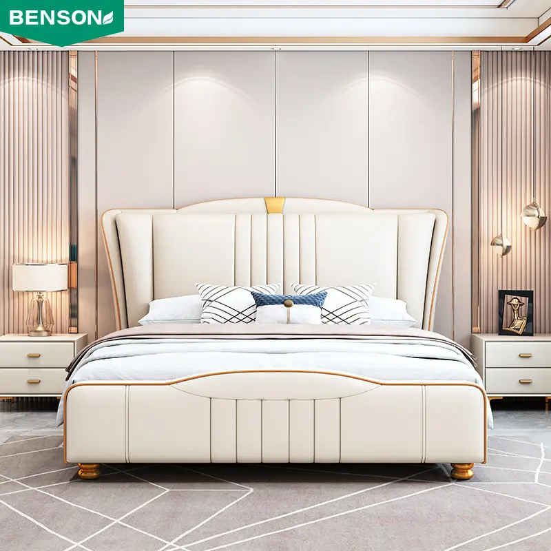 Novo design barato estilo europeu mobília do quarto mais recente cama moderna projeta madeira compensada cama dupla definida para venda
