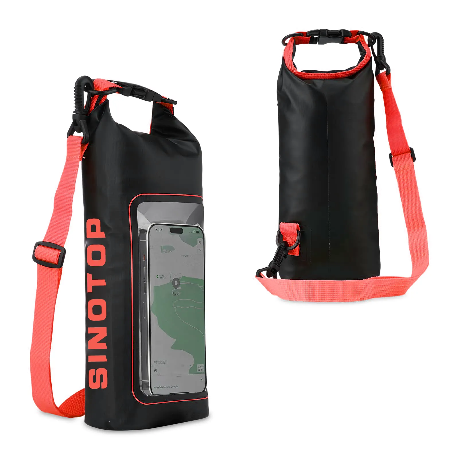 Hot Sales Small Dry Bag with Transparent Phone Window Roll Top Waterproof Compression Sack For Kayaking Fishing