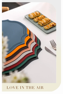 Elliptisch geformte Tischs ets Home Kitchen Hitze beständige Tischs ets aus Leder Wisch bare wasch bare Tischs ets Indoor Outdoor Mats & Pads