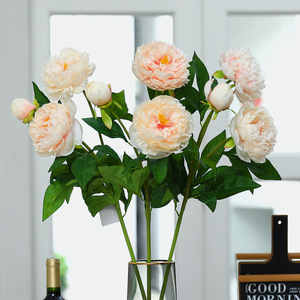 Flores de Peonía Artificiales Rosa Claro, Alta Simulación, Decoración para Bodas, Adorno para Interiores - Product Image 2