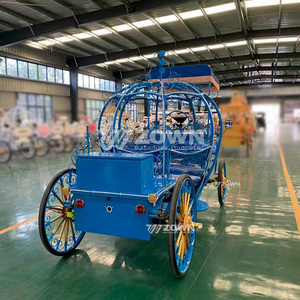 Carruaje eléctrico personalizado con forma de calabaza, vehículo sin caballos de estilo princesa vintage para eventos al aire libre y fotografía de bodas - Product Image 3