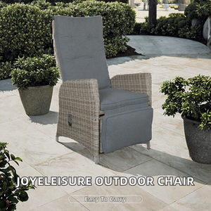 Joyeleisure Modern Aluminum Rattan Wicker Farmhouse Outdoor Dining <b>Recliner</b> <b>Chair</b> Portable -Living Room Bedroom Park Villa Use - Product Image 2