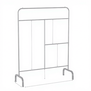 Double Tier Metal Clothing <b>Rack</b> Standing Heavy Duty Minimalist Wardrobe Storage Holder with Hangers and Shoe Shelf - Product Image 4
