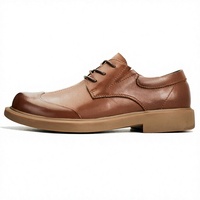 Chaussures pour hommes à semelle souple Printemps-Été-Automne, style bout fermé, ventilation améliorée, polyvalentes, en cuir de vachette première couche, à lacets