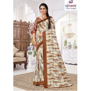 Saris en coton imprimé vintage élégants pour femmes, style tendance et confortable de qualité supérieure pour le bureau, les occasions décontractées et les fêtes - Product Image 2